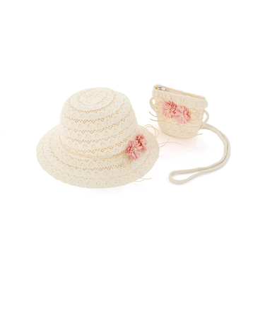 モチーフ付きハット&ポシェット