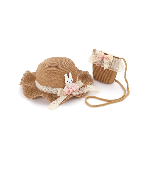 モチーフ付きハット&ポシェット