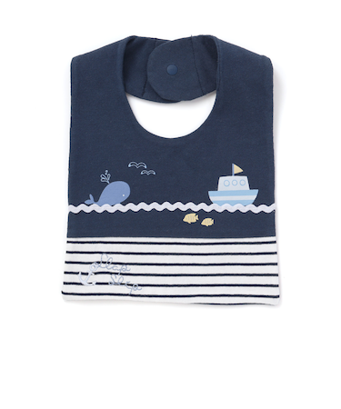 【マリンシリーズ】イカリ刺しゅうスタイベビー