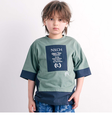 タフタ切り替え天竺半袖Tシャツ(110~150cm)