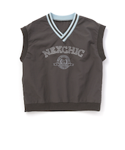 Vネックタフタプルオーバーベスト(110~150cm)