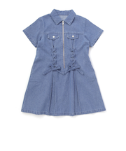 プリンセスラインレースアップデニム＆ツイルワンピース(110~150cm)