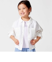 シアーチェックオーバーシャツ+ロゴ半袖Tシャツセット(100~160cm)