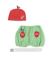 【絵本コラボ-はらぺこあおむし-】無地&チェック柄パンツ+帽子セットベビー(70~80cm)