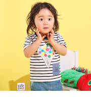 【絵本コラボ-はらぺこあおむし-】無地&ボーダー柄半袖Tシャツ(80~120cm)