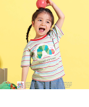 【絵本コラボ-はらぺこあおむし-】無地&ボーダー柄半袖Tシャツ(80~120cm)