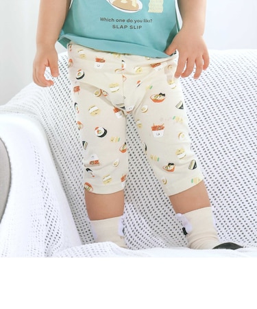 【スララク/防汚加工】前後フリーで時短!パパパッと穿ける7分丈前向きパンツ(80~120cm)