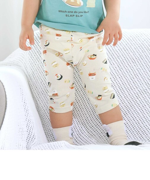 【スララク/防汚加工】前後フリーで時短!パパパッと穿ける7分丈前向きパンツ(80~120cm)