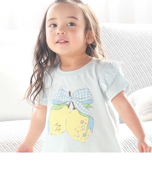 【スララク/防汚加工/オーガニックコットン】ときめき女の子半袖Tシャツ(80~130cm)