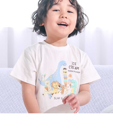【スララク/防汚加工/オーガニックコットン】わくわく男の子半袖Tシャツ(80~130cm)