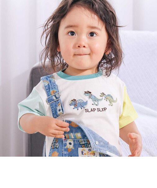 【スララク/防汚加工/オーガニックコットン】わくわく男の子半袖Tシャツ(80~130cm)
