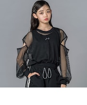 メッシュトップス&タンクトップセット(スポMIXクロップ)(130~160cm)