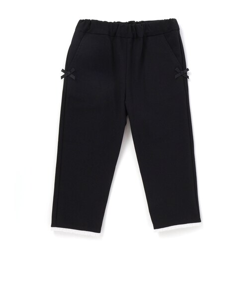 裾レースサッカーストレッチカプリパンツ(90~150cm)