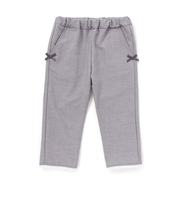 裾レースサッカーストレッチカプリパンツ(90~150cm)