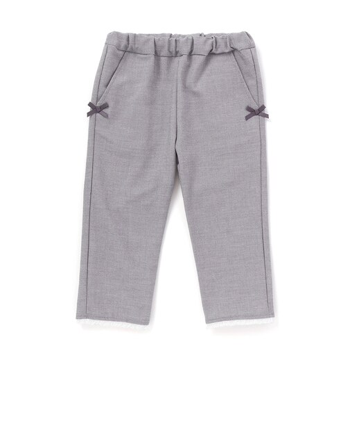 裾レースサッカーストレッチカプリパンツ(90~150cm)