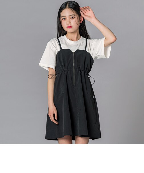 ZIPナイロンキャミジャンパースカート(130~160cm)