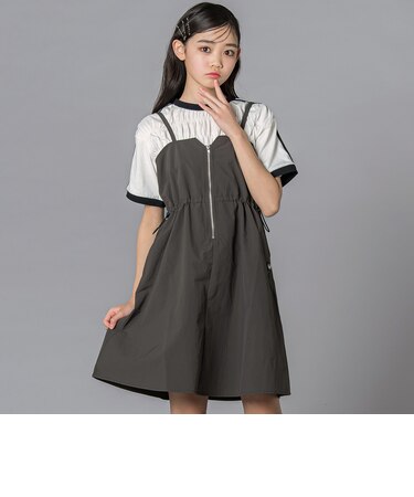 ZIPナイロンキャミジャンパースカート(130~160cm)