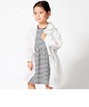 ボーダーギャザーワンピース+シアータフタロングパーカーセット(100~150cm)