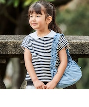 セーラーカラーリブボーダーTシャツ(90~160cm)