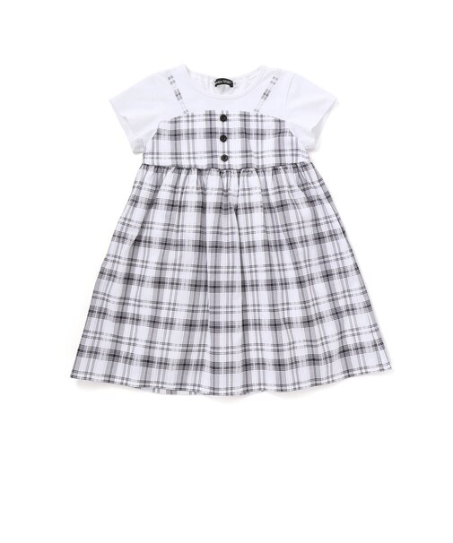 マドラスチェックキャミドッキングワンピース(80~150cm)