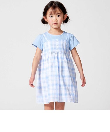 マドラスチェックキャミドッキングワンピース(80~150cm)