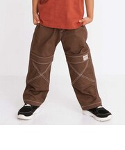 アーカイブ配色ステッチ ワイドストレッチパンツ(110~160cm)