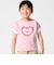 ラベルロゴハートモチーフ袖切り替え天竺半袖Tシャツ(90~150cm)