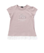 裾レースBeロゴパッチ刺しゅう天竺半袖Tシャツ(80~150cm)
