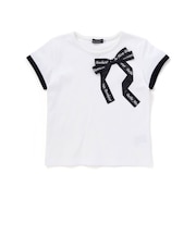 グログランBIGリボンモチーフスムース半袖Tシャツ(80~160cm)