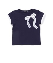 グログランBIGリボンモチーフスムース半袖Tシャツ(80~160cm)