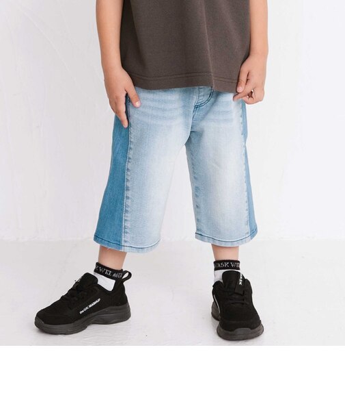 6分丈バイカラー・ストレッチデニムパンツ(100~160cm)