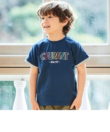 マルチカラーロゴプリント天竺半袖Tシャツ(90~150cm)