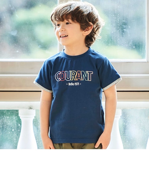 マルチカラーロゴプリント天竺半袖Tシャツ(90~150cm)