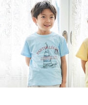 スラブ天竺乗り物スケッチ半袖Tシャツ(80~140cm)