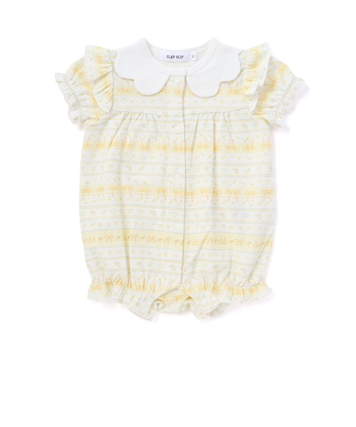 【お揃い】スカラップ襟花柄カバーオールベビー(60~80cm)