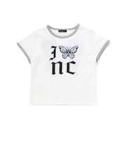 バック蝶々レース天竺半袖Tシャツ(110~150cm)