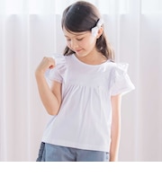 ベア天竺フリルレースTシャツ(100~140cm)