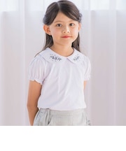 ベア天竺襟刺しゅうTシャツ(100~140cm)