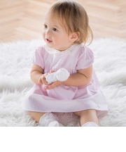 【お揃い】襟レースシャンブレーワンピース＋ブルマ 2点セットベビー(70~90cm)