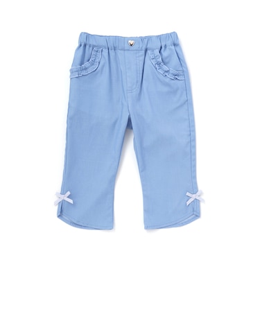 裾フレア7分丈ストレッチツイルパンツ(80~130cm)