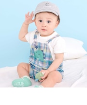 サロペット風アニマル恐竜プリントカバーオールベビー(60~80cm)