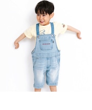 ロゴ刺しゅうストレッチデニムオーバーオール(80～100cm）