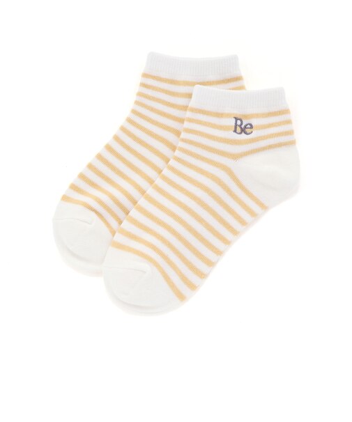 【抗菌防臭】ロゴ刺しゅうボーダーアンクルソックス(11~24cm)