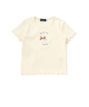 アヒルモチーフメロウフリルスムース半袖Tシャツ(80~100cm)