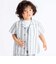 【お揃い】リネン調マルチストライプオープンカラー半袖シャツ(80~100cm)