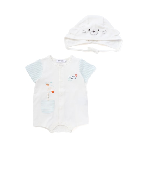 海の生き物ロンパース+帽子セットベビー(70~80cm)