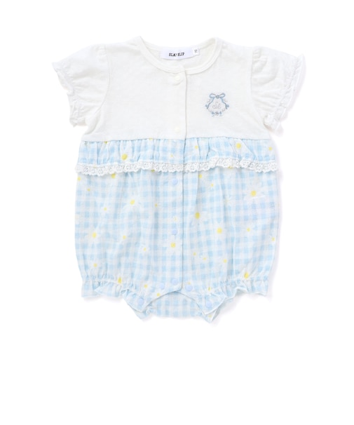 【お揃い】ウエスト切り替えフリルカバーオールベビー(60~80cm)