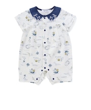 【お揃い】襟モチーフ総柄ロンパースベビー(60~80cm)