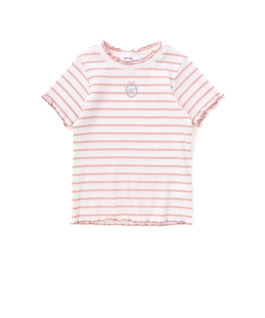 ボーダー&花柄テレコ半袖Tシャツ(80~130cm)