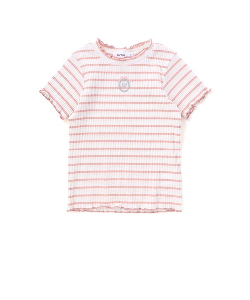 ボーダー&花柄テレコ半袖Tシャツ(80~130cm)